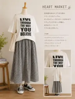 Heart Market ロゴプリント 半袖Tシャツ ホワイト FREEのサムネイル