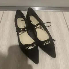LE TALON ルタロン　ポインテッドダブルリボンフラット