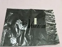 カシミヤ ストール 黒 フリンジ付き