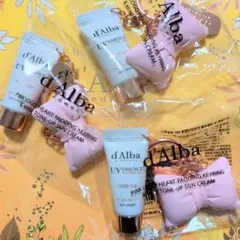 ダルバ　ピンクリボンキーリング+トーンアップサンクリームピンク5ml 3個セット