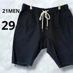 21MEN Forever2ハーフパンツ　ネイビー　ウエストゴム　切りっぱなしのサムネイル