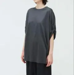 mizuiro ind ロールアップスリーブワイド Tシャツ