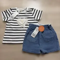 ぽ**様 タグ付き petit main Tシャツ パンツ セット