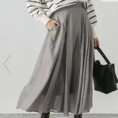 シアータックフレアスカート ライトグレー GLOBAL WORK