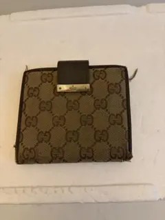 GUCCI GGパターン 二つ折り財布 ブラウン
