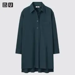 UNIQLOU フランネルロングシャツ（長袖）ダークグリーン