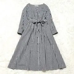 美品 trois トロワ ギンガムチェック ベルト付 ワンピース 日本製