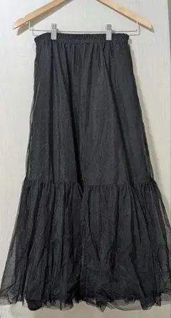 ロングチュールスカート ブラック Mサイズ