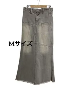 未使用 デニム ロングスカート ブラック