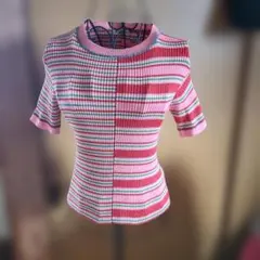 essentiel HIROKO BIS ニット 半袖 ボーダー