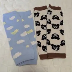 ミキハウス ダブルビーくま柄 ベビーレッグウォーマーとノーブランド星柄2点セット