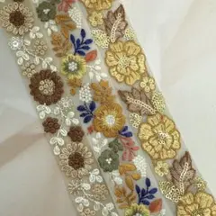 253.インド刺繍 1m50cm×3本セット