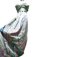 は*ま様 振袖　着物リメイク　ドレス　ふりふわ襟　白紫に鶴　和柄　ハンドメイド 振袖 着物リメイク ドレス ふりふわ襟 白紫に鶴 和柄 ハンドメイド