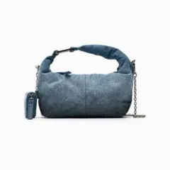 ZARA 新品・タグ付 デニム ショルダーバッグ ミニポーチ付き