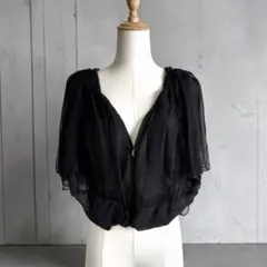 初期希少✨sacai シルク切替 ペイズリー シアーカーディガン 黒 2のサムネイル