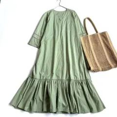 ✨極美品✨トゥモローランド コットンポプリン レースコンビワンピース インド綿