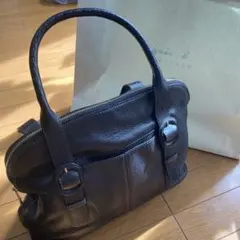 【牛革】agnès b. ブラックレザー ハンドバッグ