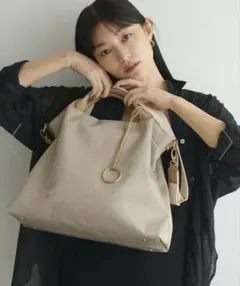 【2WAY A4トート】ベージュ トートバッグ 合成皮革