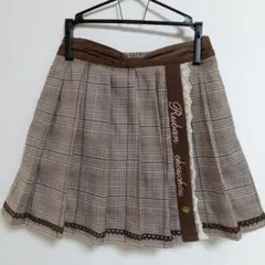 axes femme kids ブラウンチェック プリーツスカート