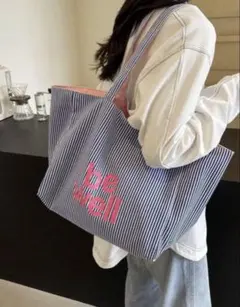 be well ストライプ トートバッグ