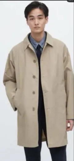 ユニクロ　UNIQLO ポケッタブルハーフコート ベージュ XL ポーチ付き
