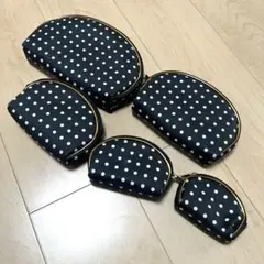 水玉模様　ドット　ポーチセット 5個セット