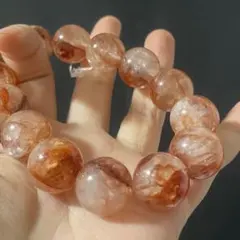 超美品　レッドリモナイトインクォーツブレスレット