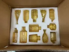 アンバーガラス花器12個セット