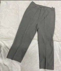 ※ レディース　パンツ　無地　スラックス　グレー　センタープレス