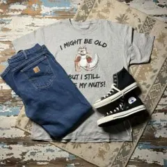 アニマルプリント 杢グレーTシャツ リスプリント