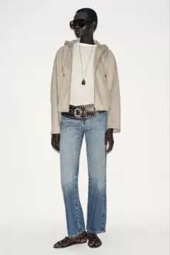 ZARA フェイクスエード フード付きボンバージャケット