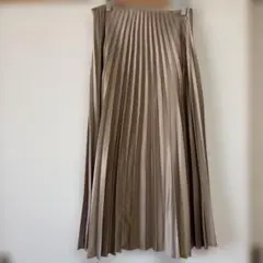 ZARA プリーツロングスカート ゴールド系 USA S
