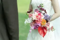 ウェディングブーケ・ブートニア付き　アーティフィシャルフラワー