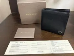 BVLGARI ブラックレザー 二つ折り財布