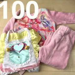 プリキュア　フリース　パジャマセット 100cm モコモコ