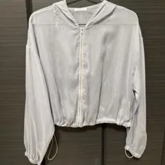 ハニーズ シアーフードブルゾン サックスグレー Sサイズ