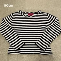 長袖Tシャツ 黒ボーダー 100cm 女の子