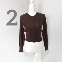 22 OCTOBRE 薄手カーディガン ブラウン シンプル 長袖 レディース　2