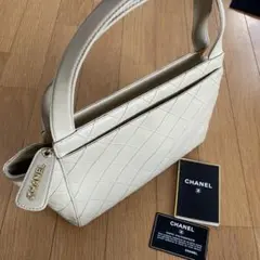 レア　CHANEL ベージュ　 キルティング 調　ハンドバッグ　ヴィンテージ