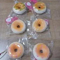 ミニチュア ドーナツ スクイーズ キーホルダー 6個セットのサムネイル