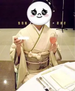 訪問着　フル セット　天野屋　着物　クリーム色　南天