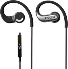 【月初特価】イヤホン 有線　3.5mm 耳掛け式 マイク付き オープンイヤー