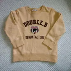 DOUBLE.B クマ刺繍 ベージュ トレーナー 100