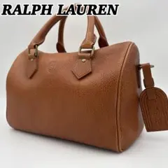POLO RALPH LAUREN ミニボストンバッグ　レザー　シボ革
