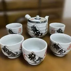 未使用　大相撲力士　急須と茶碗5個セット