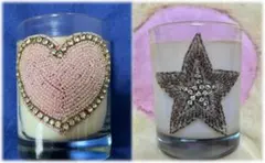 【aglow/アグロウ】アロマ　ソイキャンドル2個セット　星＋ハート　未使用品