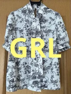 GRL トワルドジュイ柄ブラウス　半袖