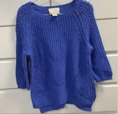 DEMYLEE デミリー　ニット 青 七分袖