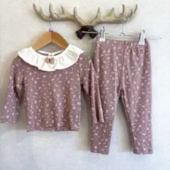 フラワープリント コットンパジャマ 80cm