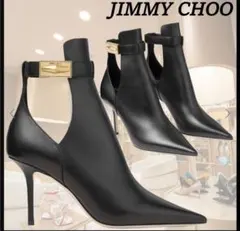 【JIMMY CHOO】Nell ゴールドパーツ カーフスキンアンクル
